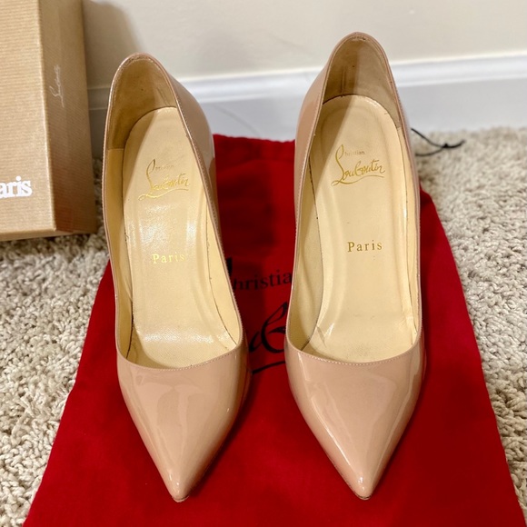 Christian Louboutin Shoes - Christian Louboutin Pigalle 100 Patent Calf Nude